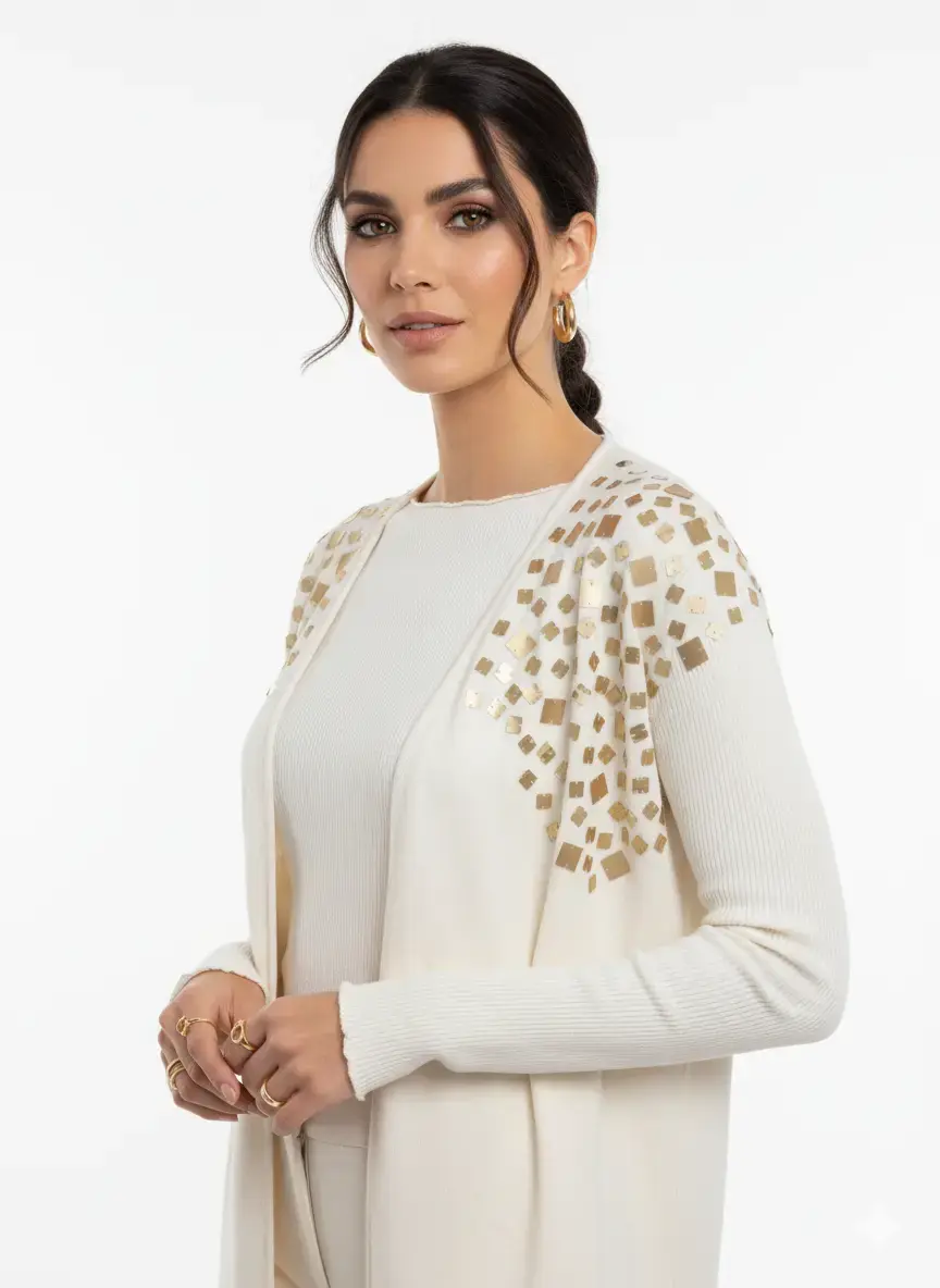 Cardigan con applicazione paillettes - Image 11