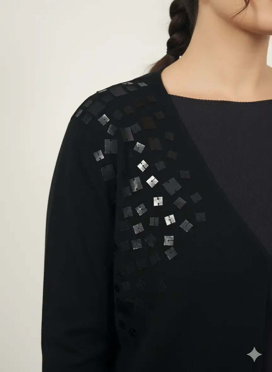 Cardigan con applicazione paillettes - Image 3