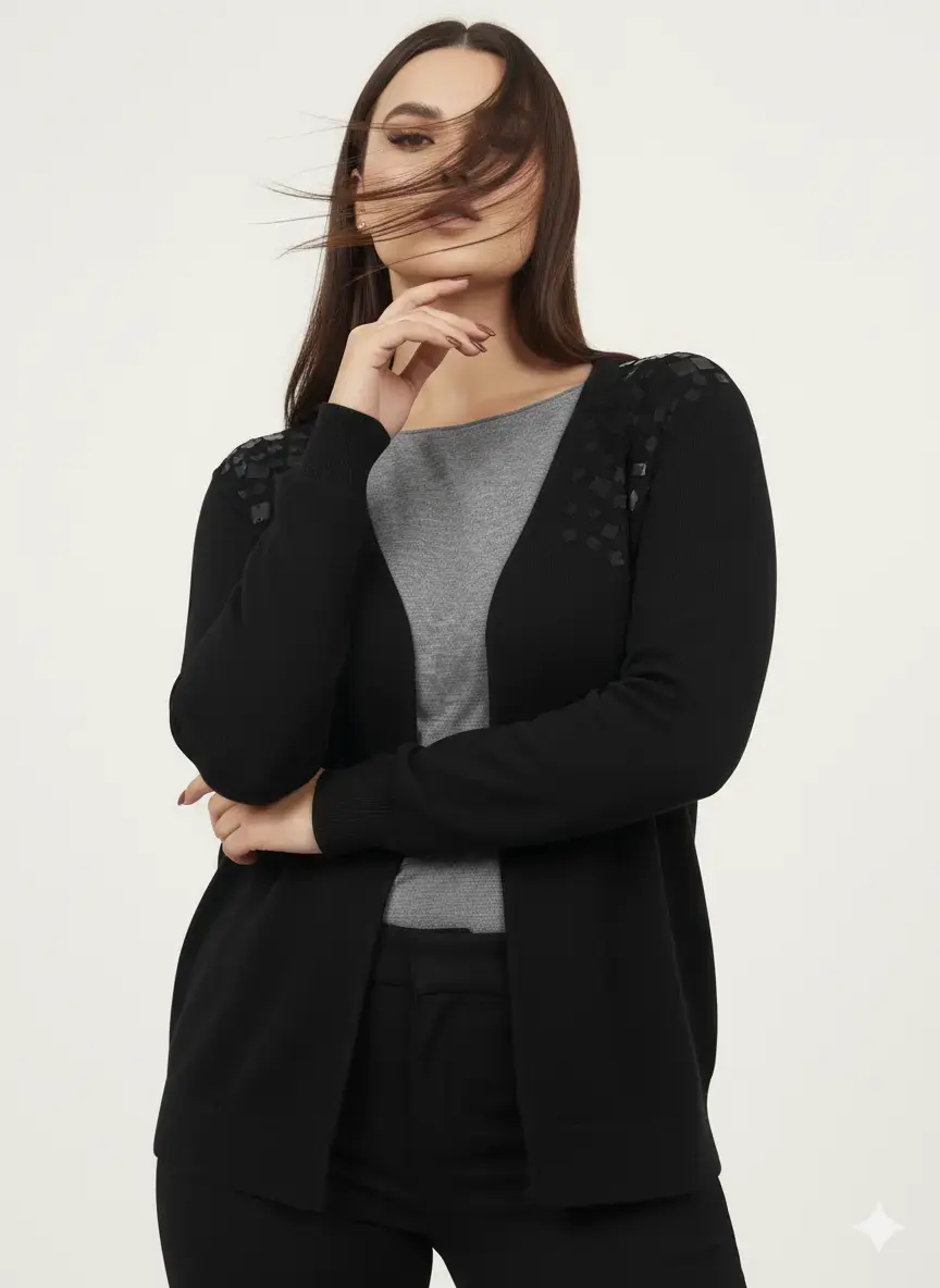 Cardigan con applicazione paillettes - Image 7