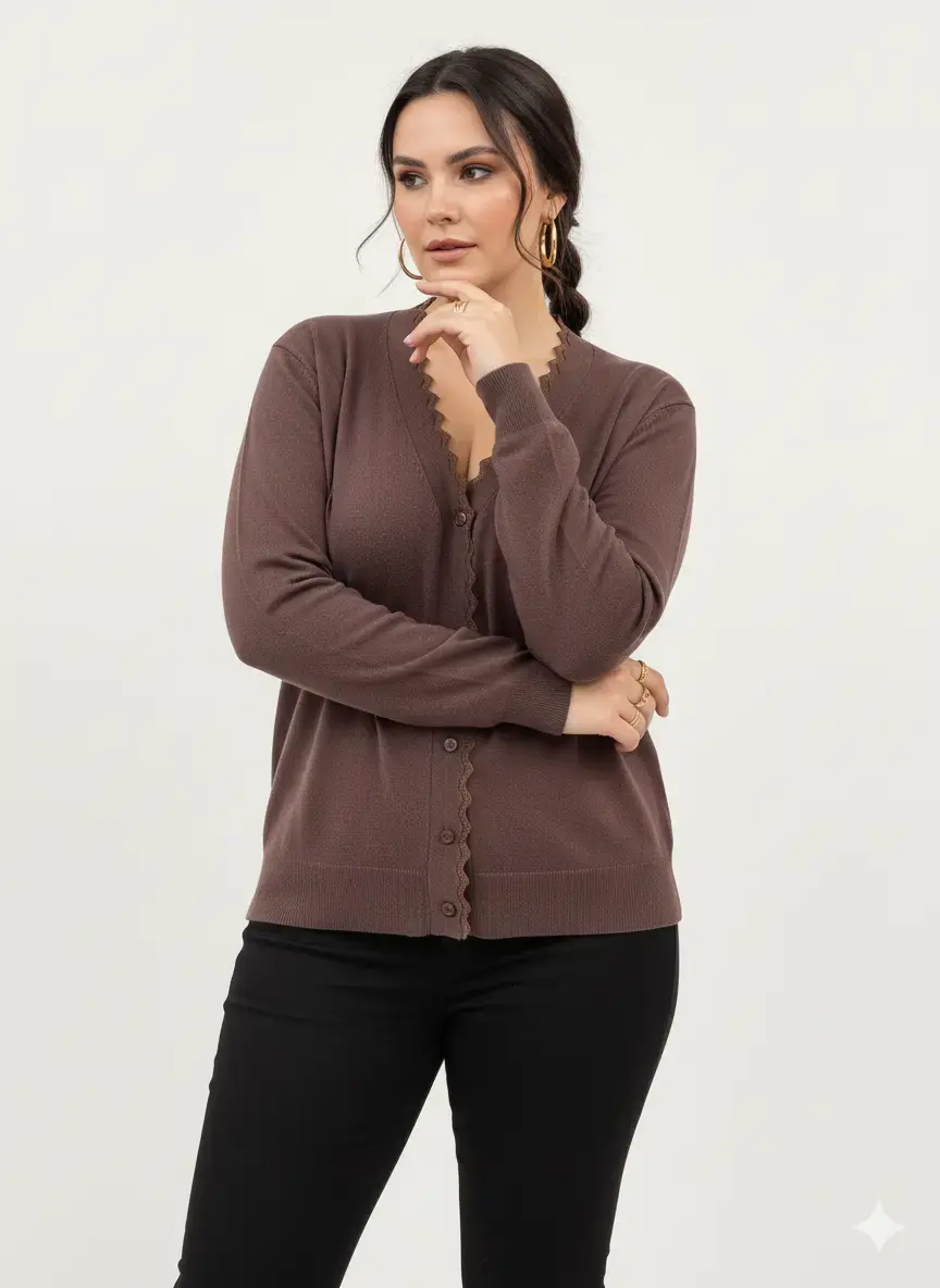 Cardigan con profilo lurex - Image 4