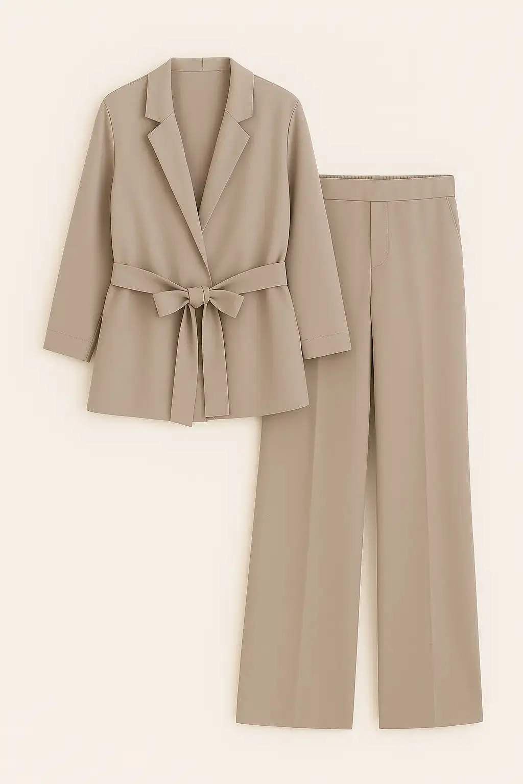 Completo spolvero con spalline interne e pantalone palazzo con bustino elastico - Image 4