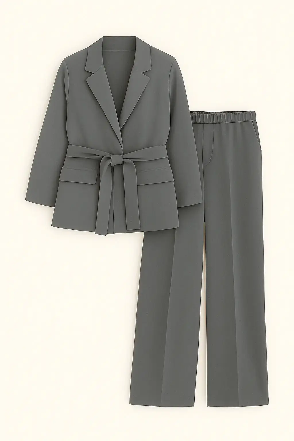 Completo spolvero con spalline interne e pantalone palazzo con bustino elastico - Image 9