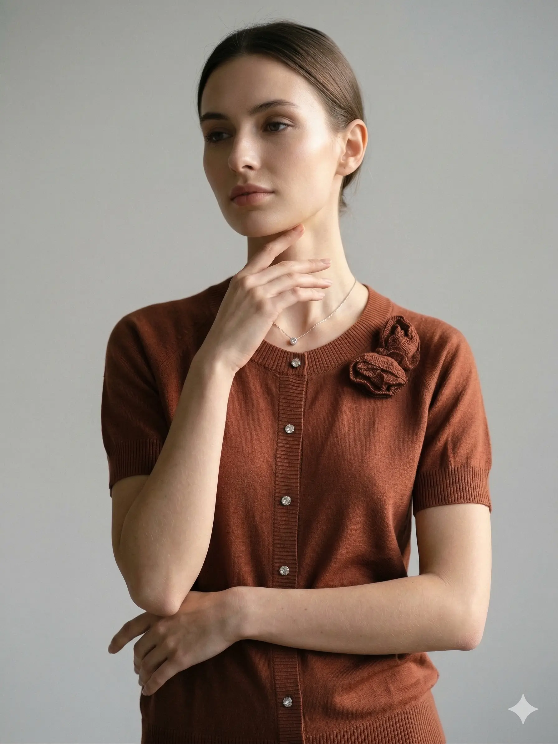 Finto cardigan con rose - Image 3