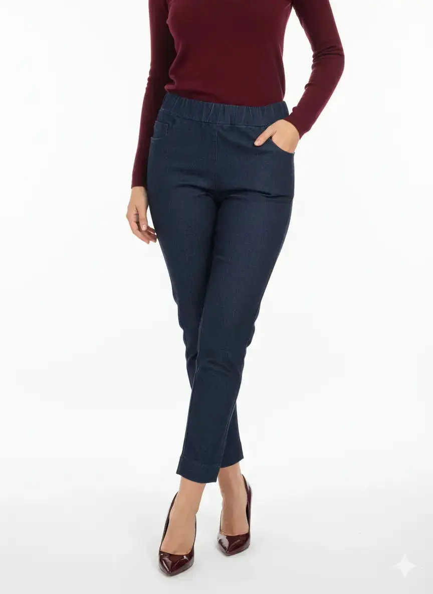 Jeans con bustino elastico e gamba dritta - Image 5