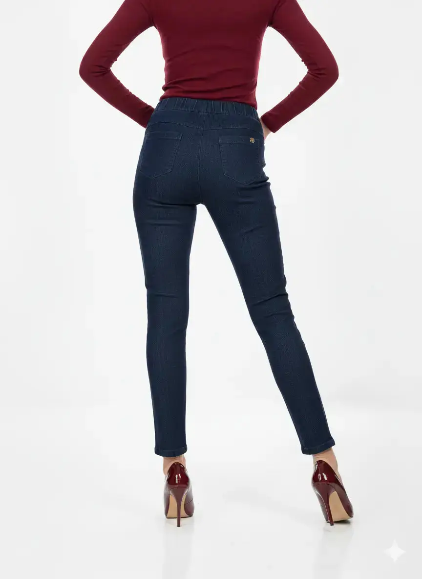 Jeans con bustino elastico e gamba dritta - Image 6