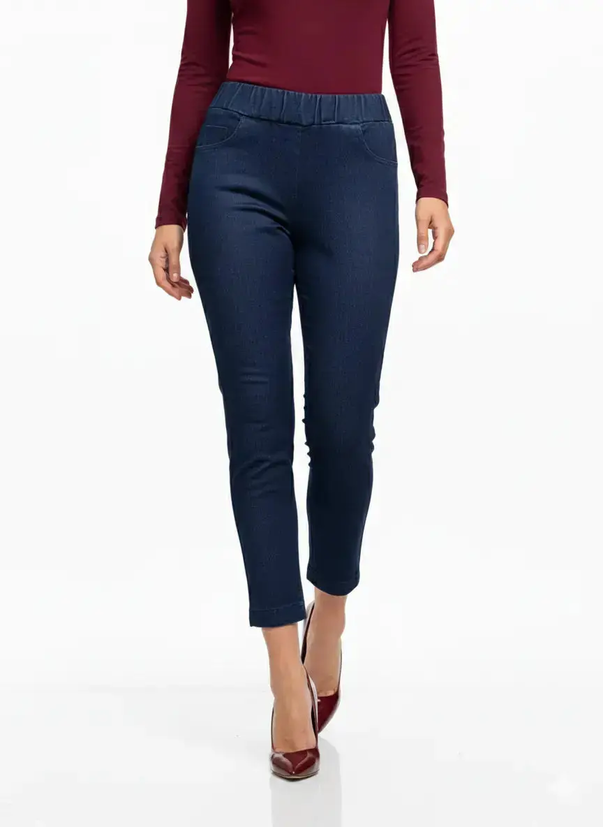 Jeans con bustino elastico e gamba dritta - Image 7