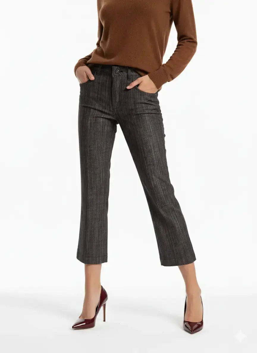 Jeans cropped elasticizzato - Image 4
