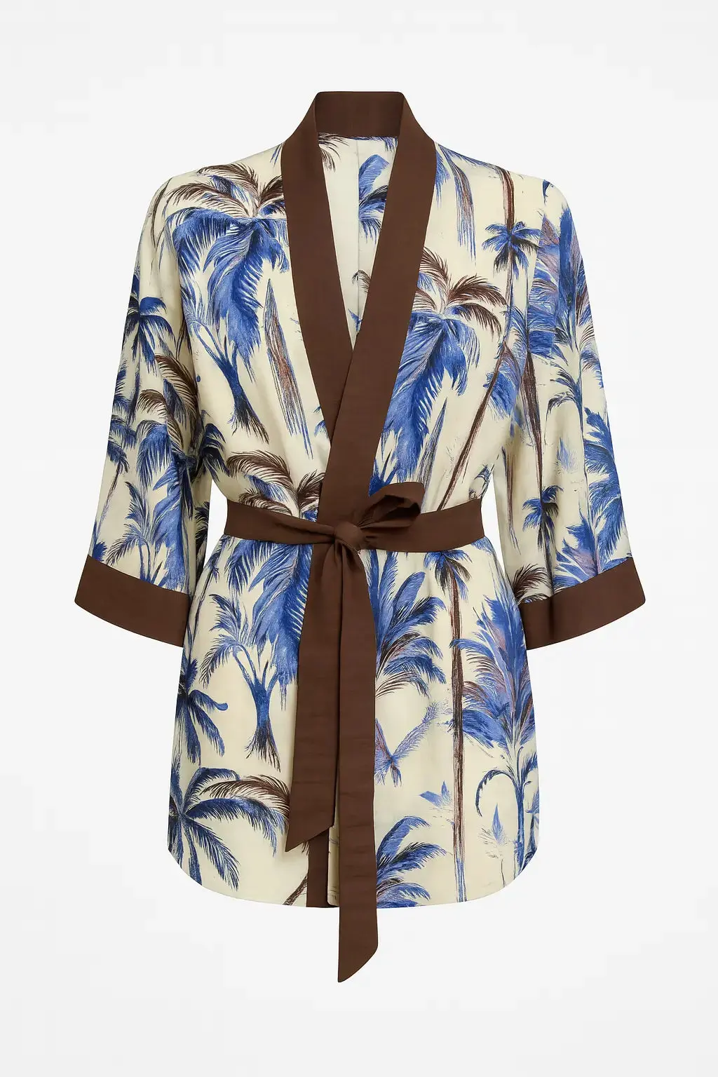 Kimono in fantasia jungle con fusciacca
