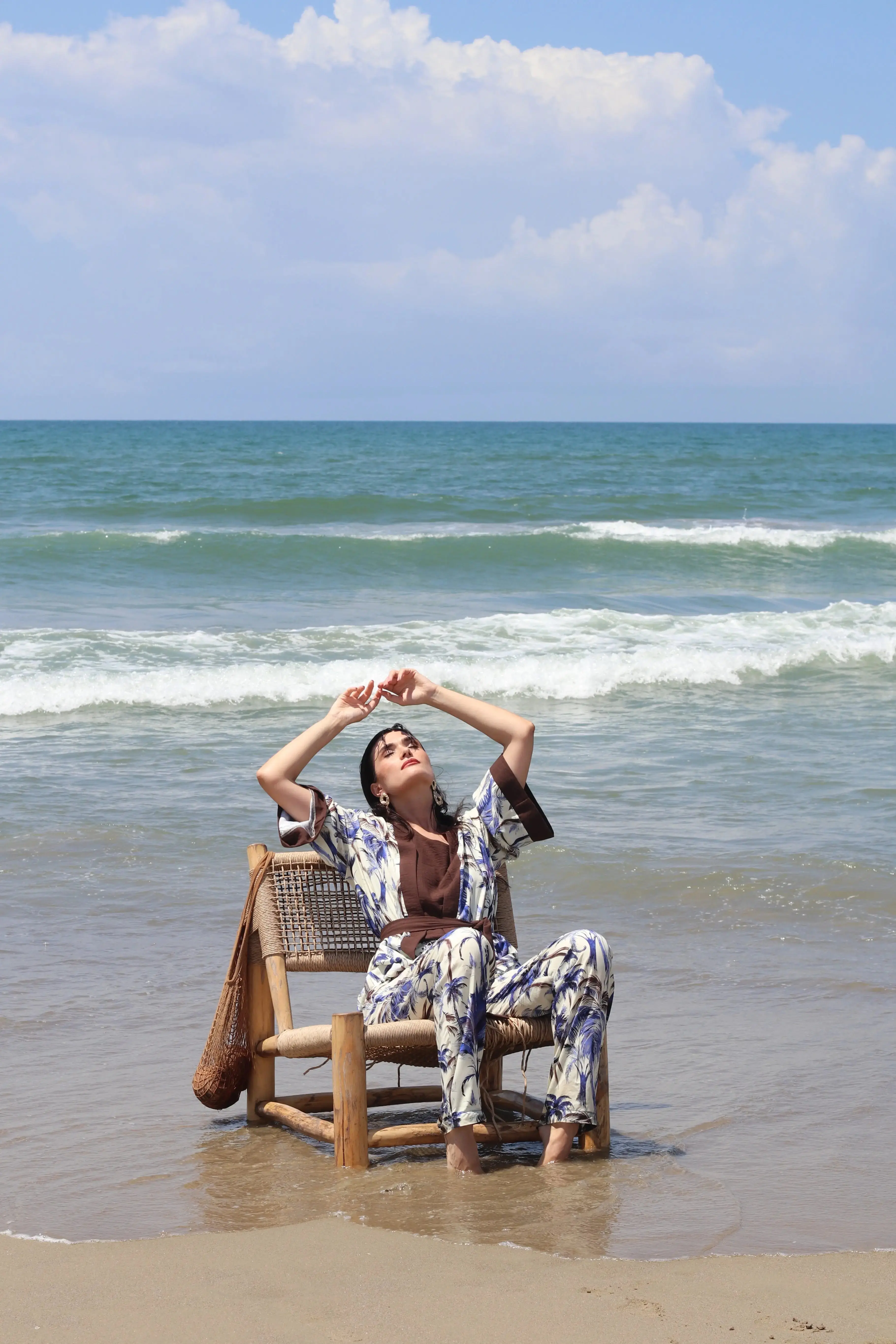 Kimono in fantasia jungle con fusciacca - Image 7