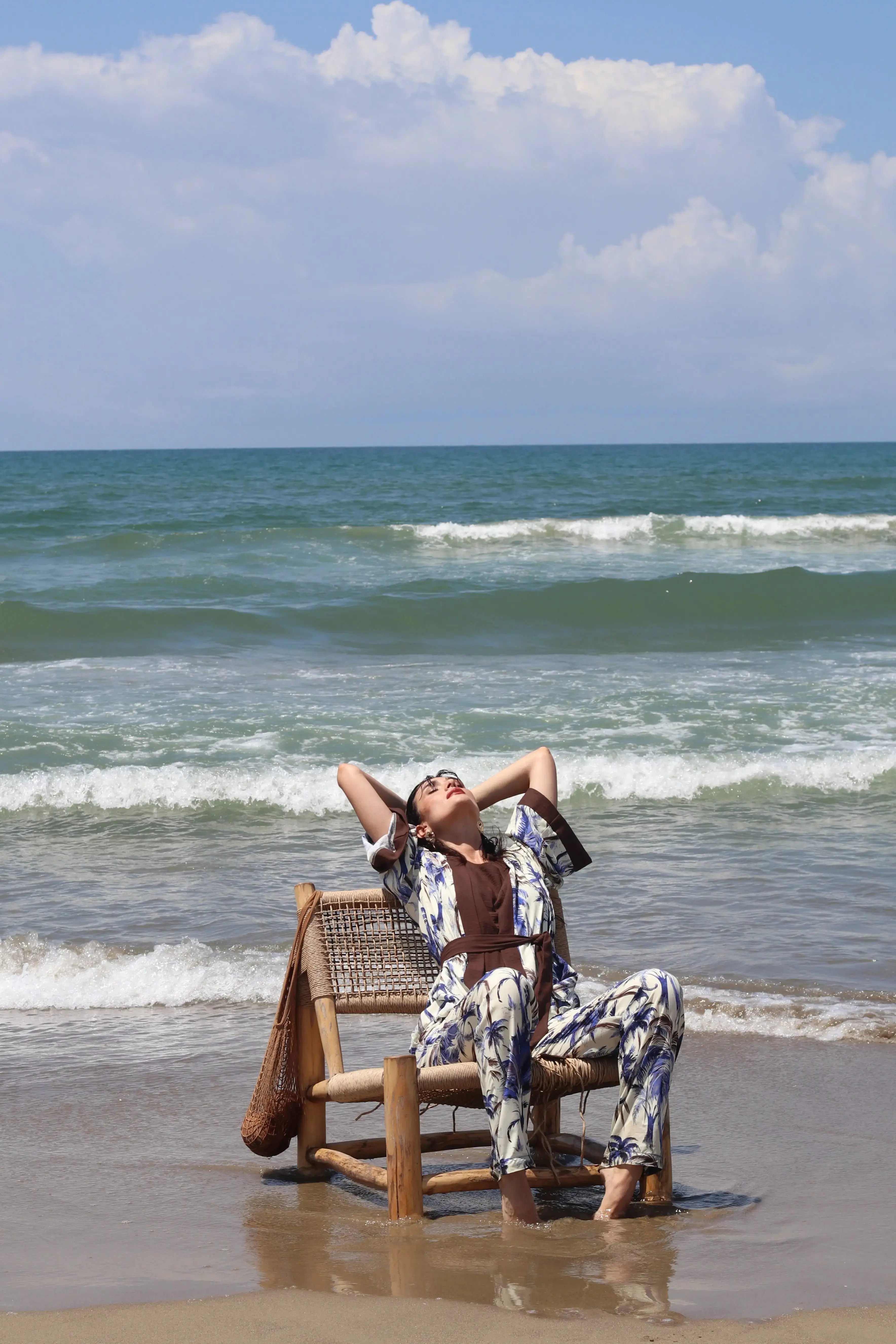 Kimono in fantasia jungle con fusciacca - Image 8