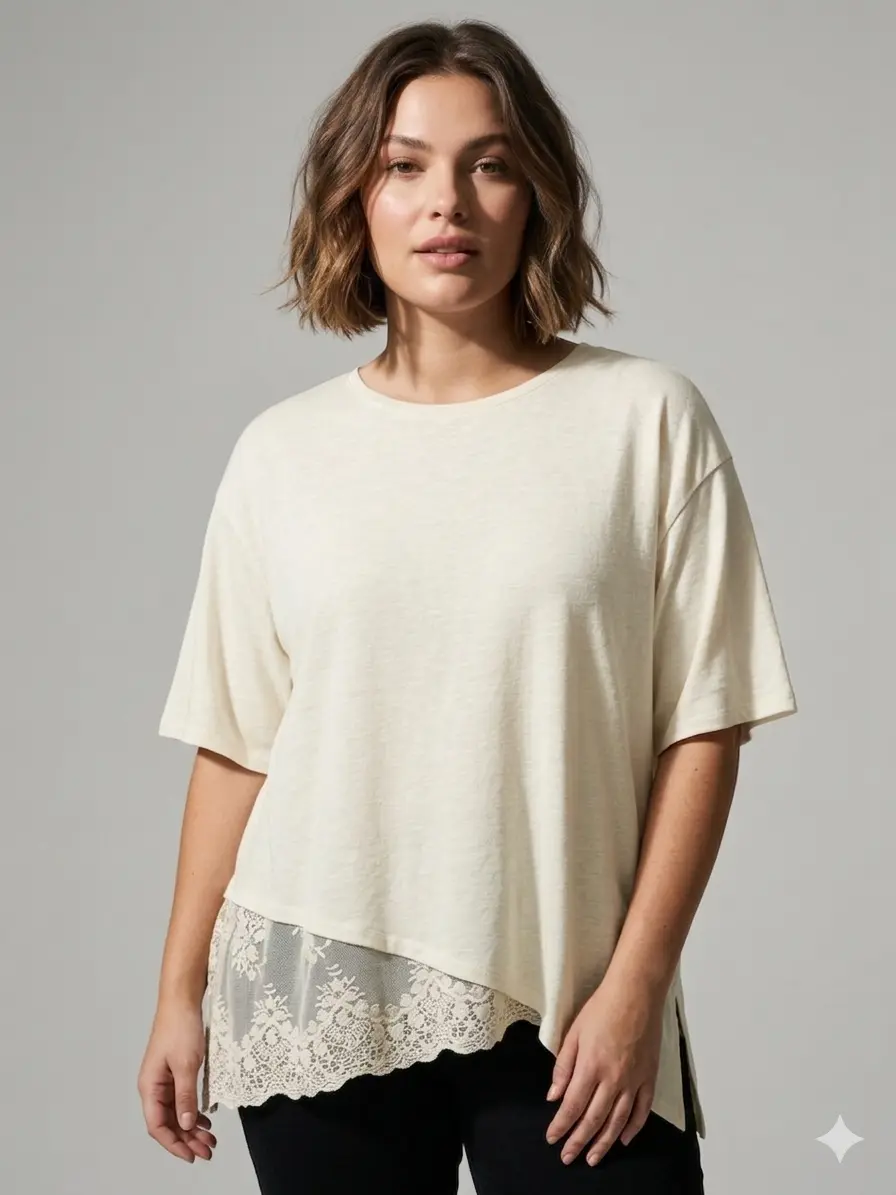 Maglia con inserti in pizzo - Image 2