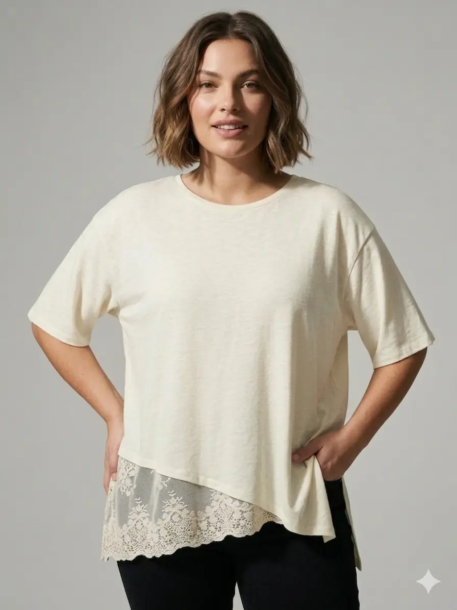 Maglia con inserti in pizzo - Image 3