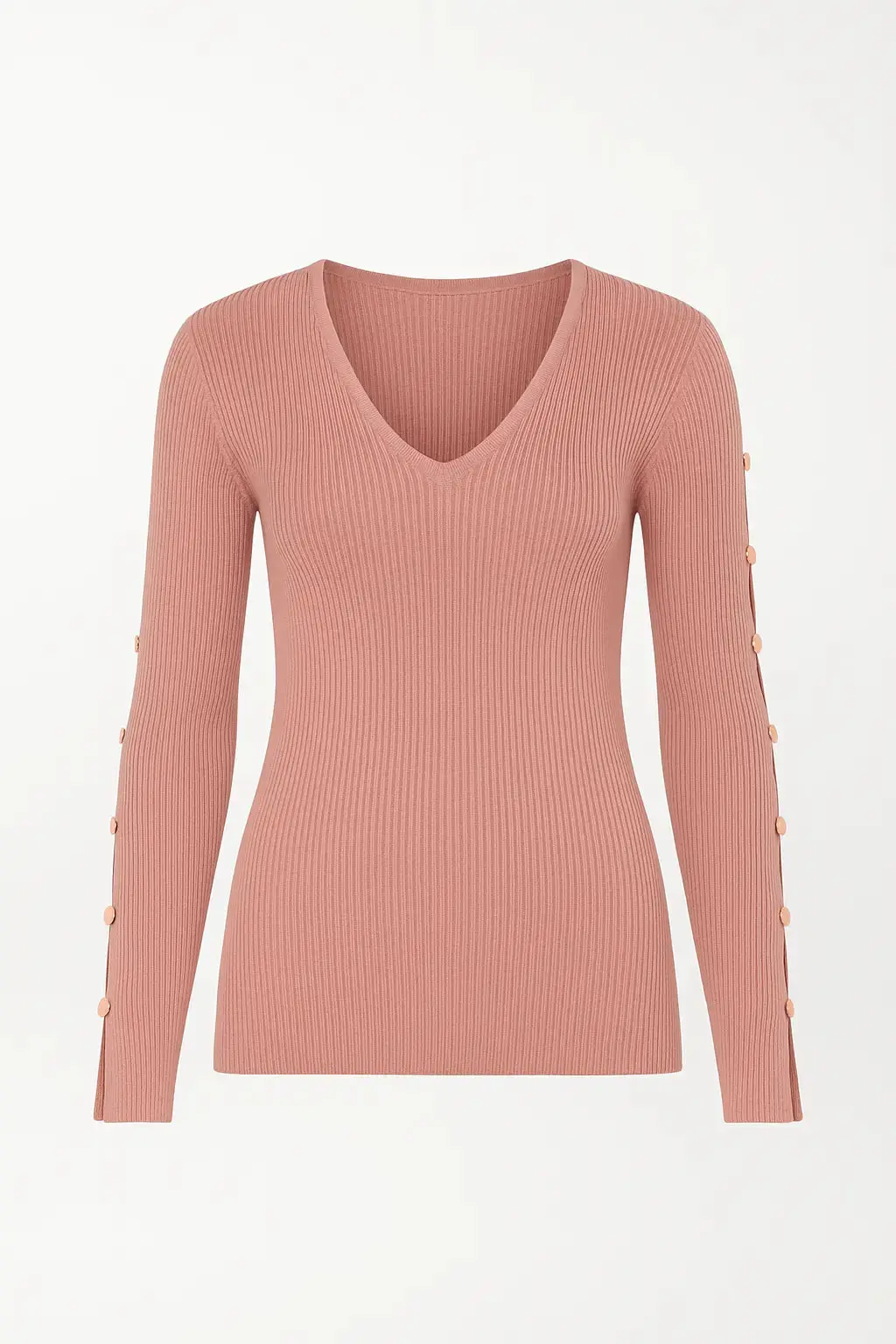 Maglia con scollo a V e bottoni decorativi