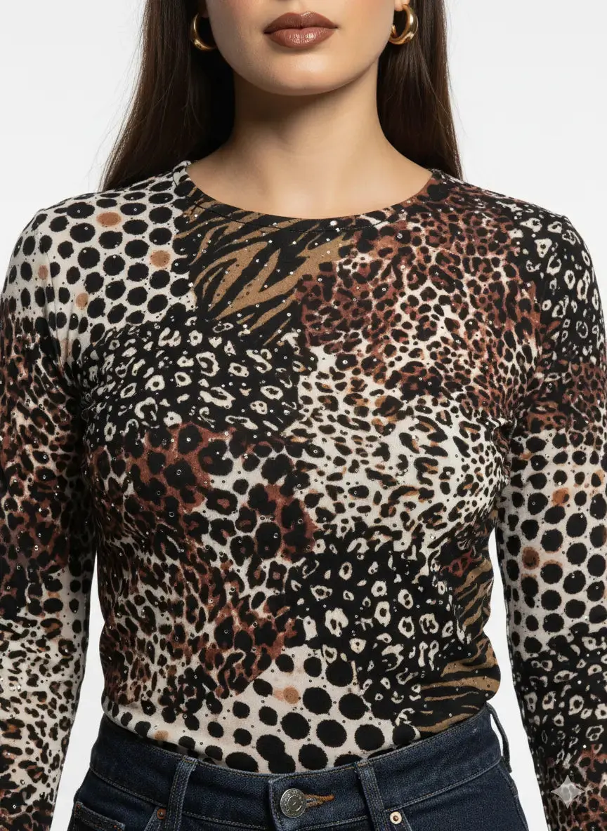 Maglia girocollo con applicazione - Image 3