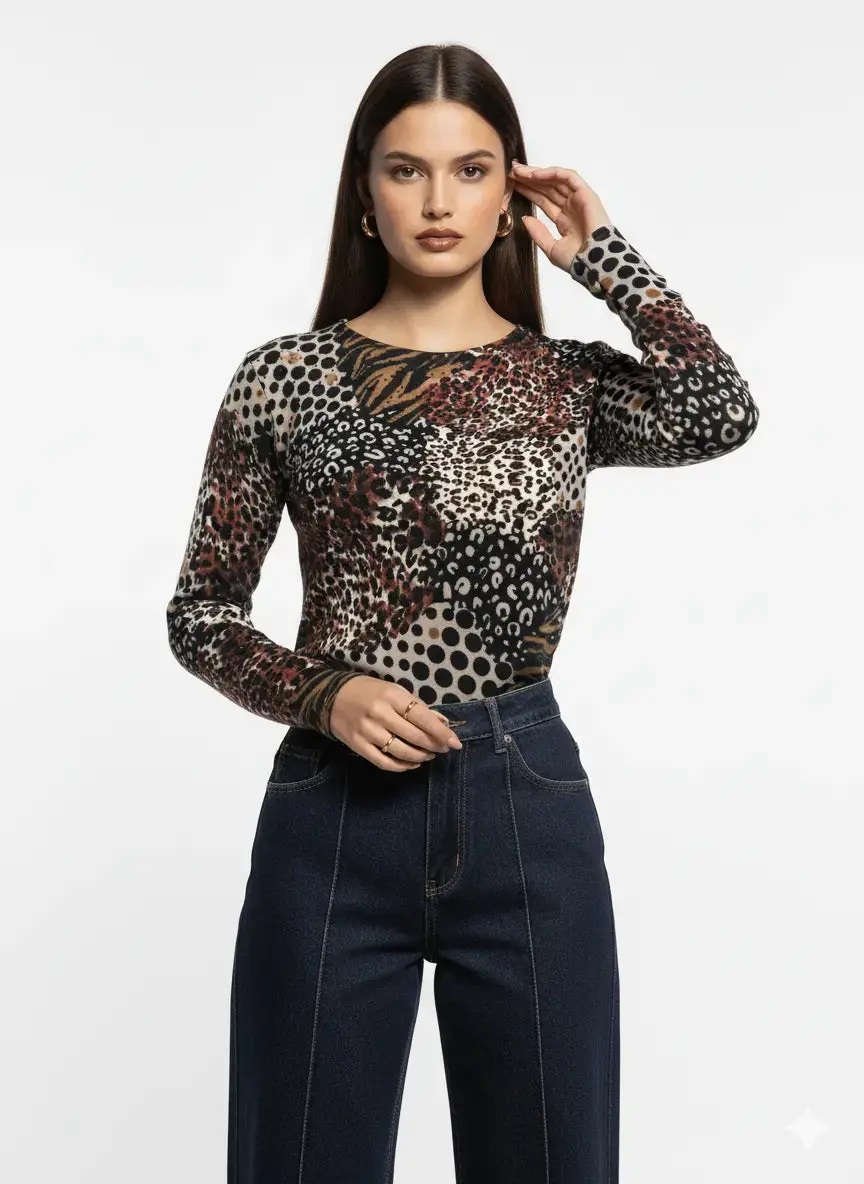 Maglia girocollo con applicazione - Image 5
