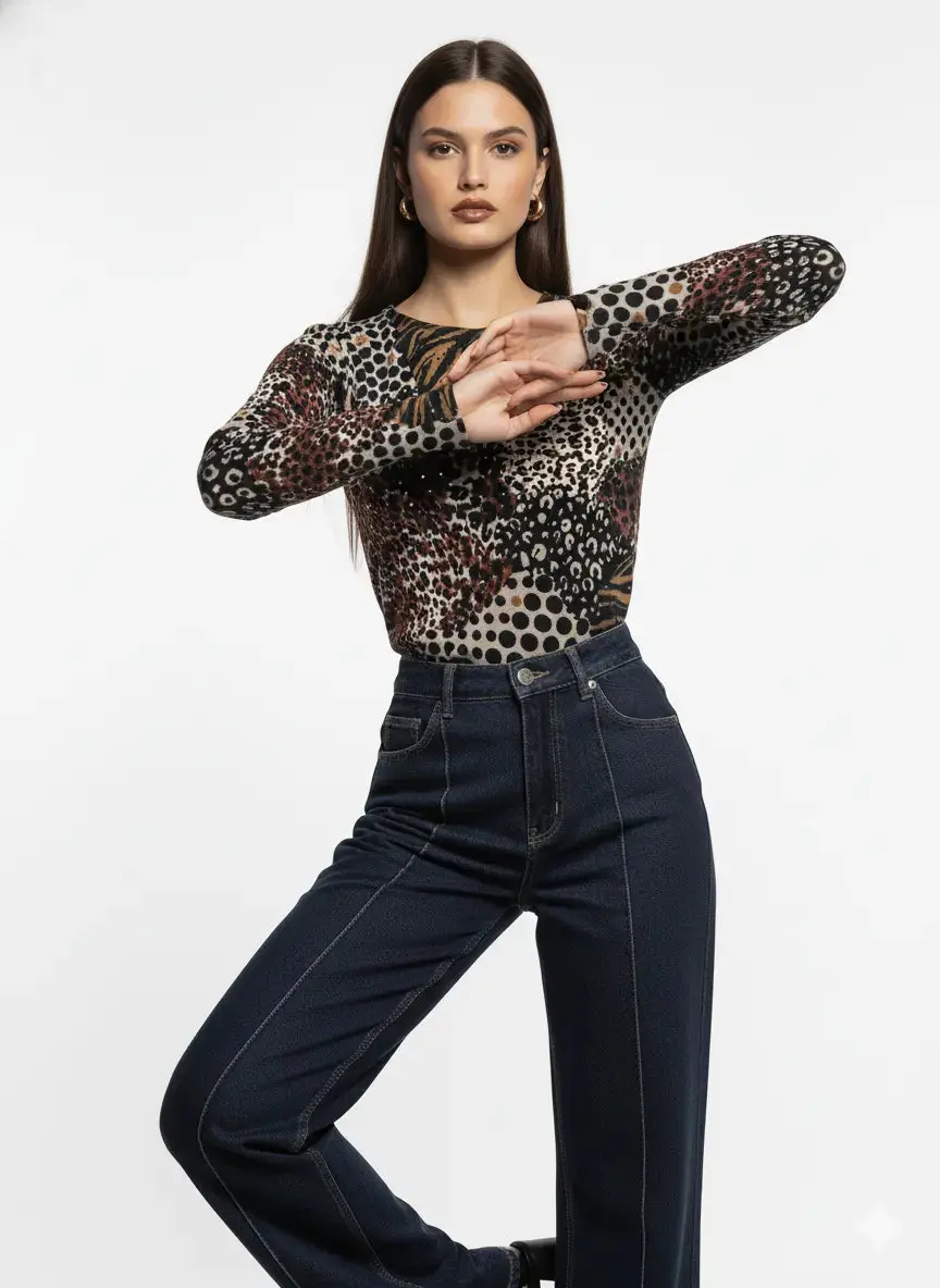 Maglia girocollo con applicazione - Image 6