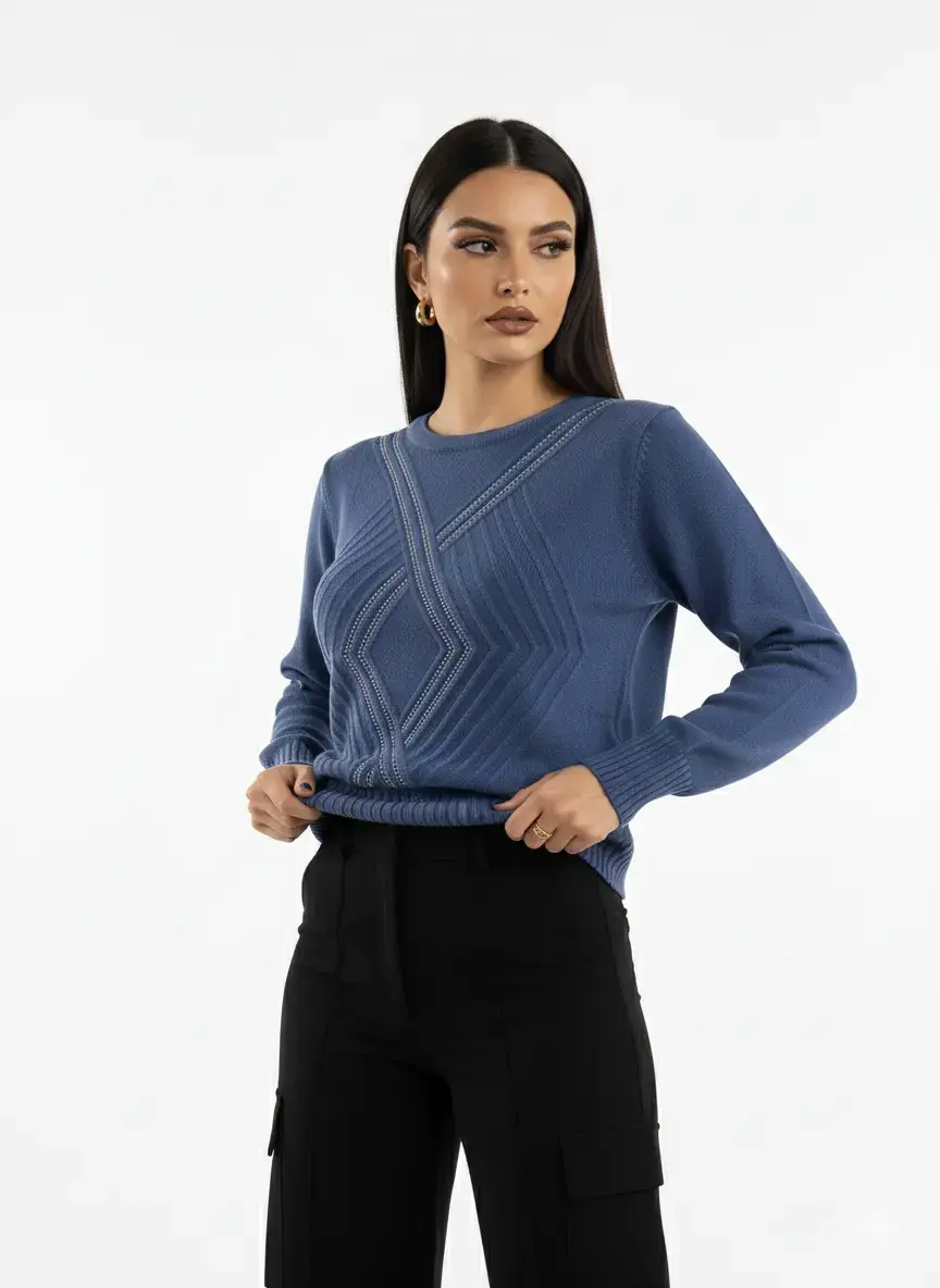 Maglia girocollo con applicazioni frontali - Image 5