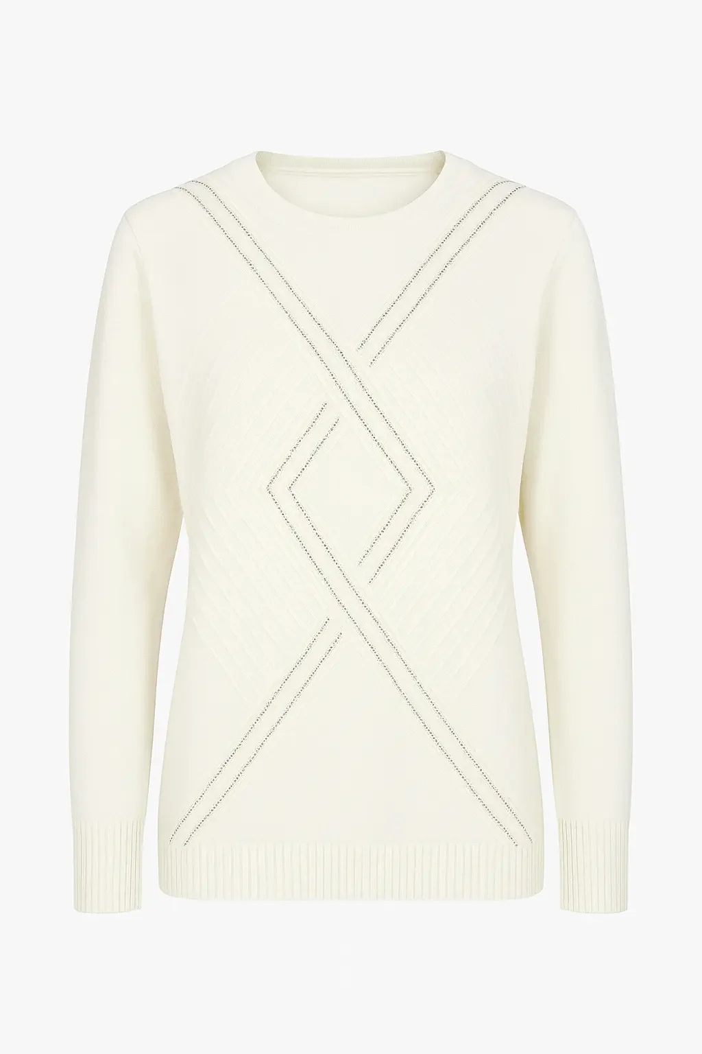 Maglia girocollo con applicazioni frontali - Image 8