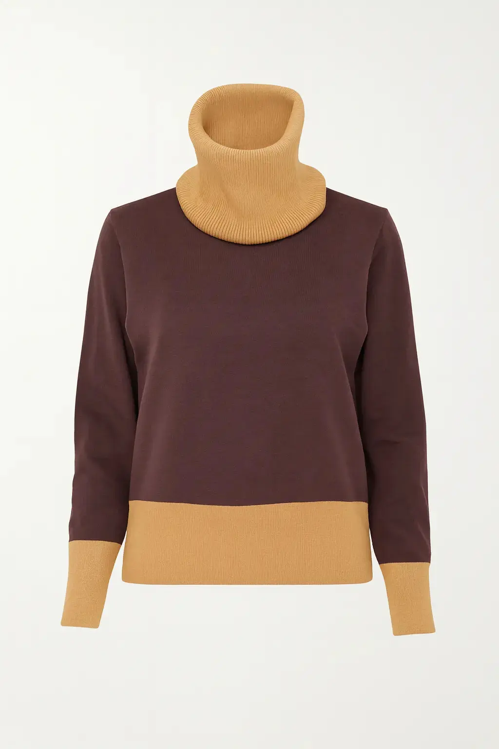 Maglia girocollo con profili a contrasto e collo staccabile