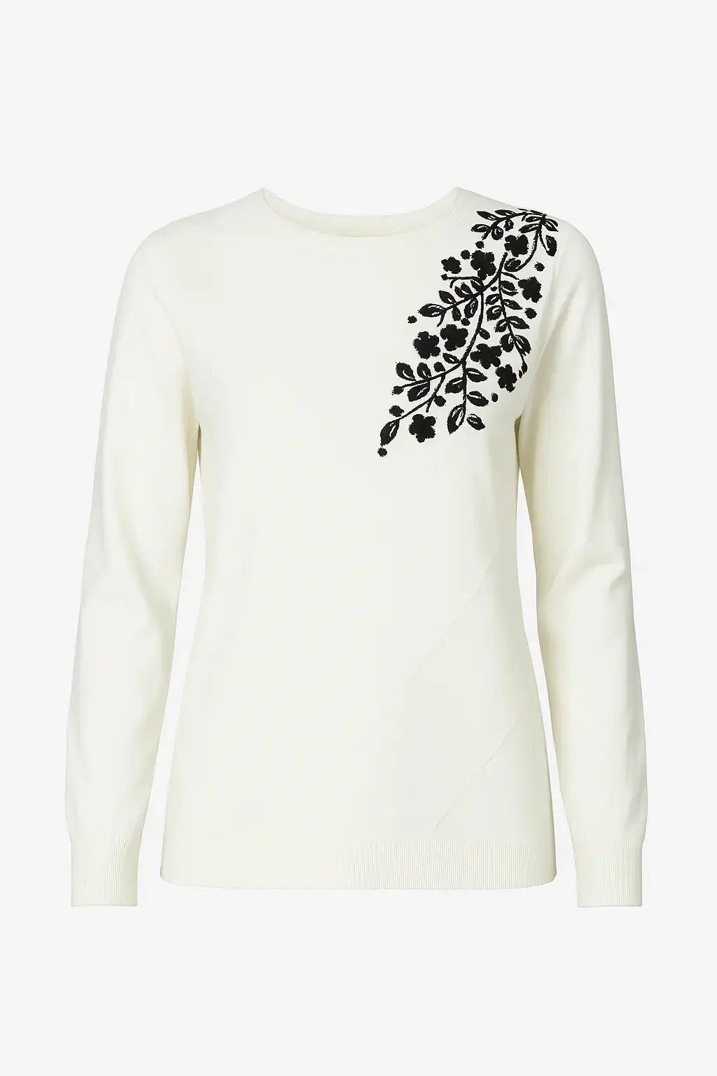 Maglia girocollo con ricamo in lurex
