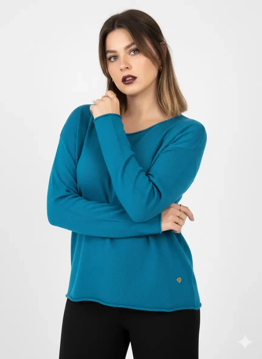 Maglia girocollo con spacco sulla schiena - Image 4