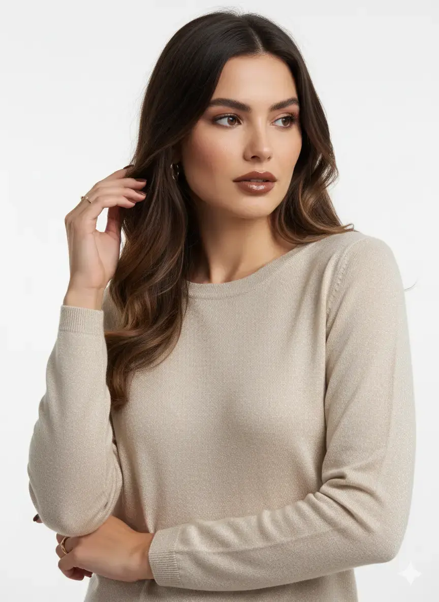 Maglia girocollo in lurex - Image 2