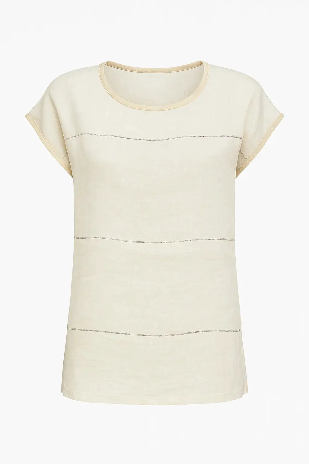 Maglia in misto lino e rayon con passamaneria frontale