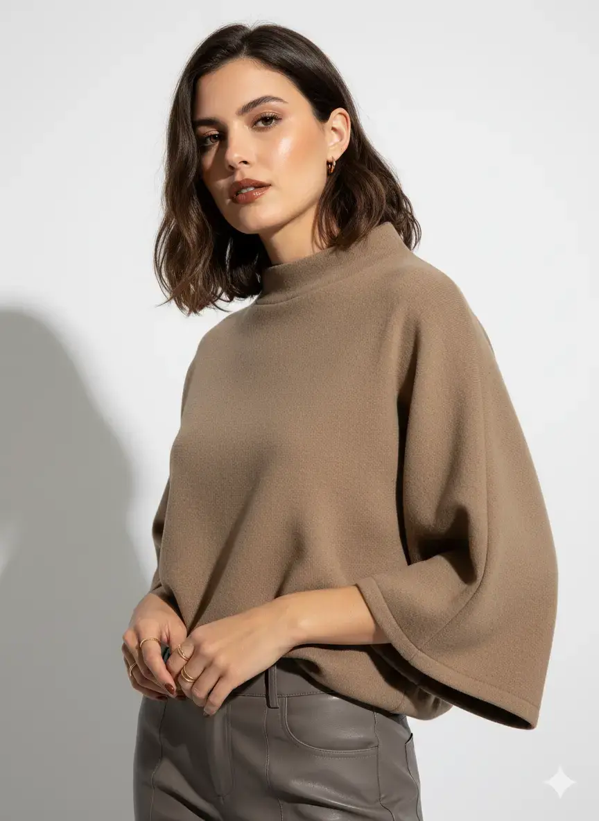 Maglia kimono in tinta unita - Image 2