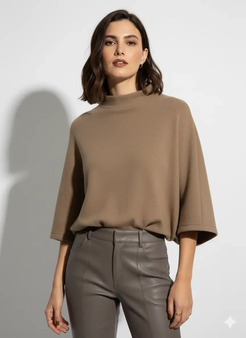 Maglia kimono in tinta unita - Image 4