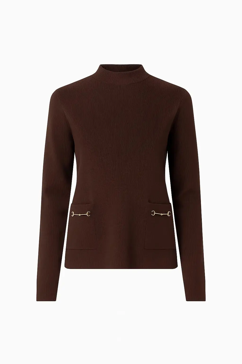 Maglia lupetto a costina con accessori