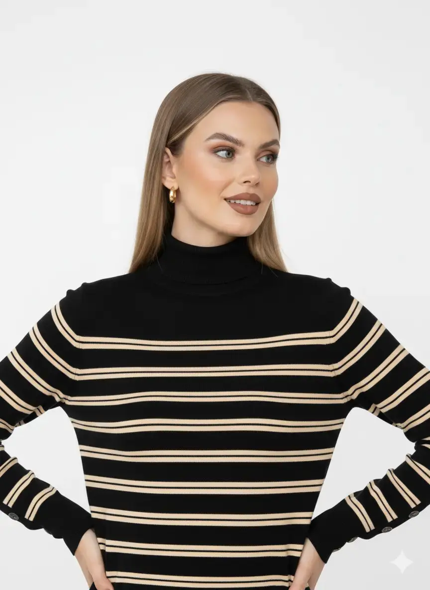 Maglia lupetto a righe - Image 10