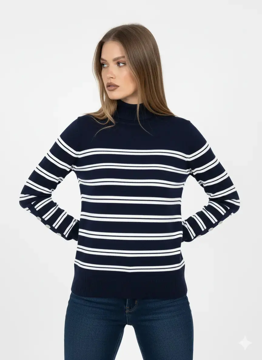 Maglia lupetto a righe - Image 11