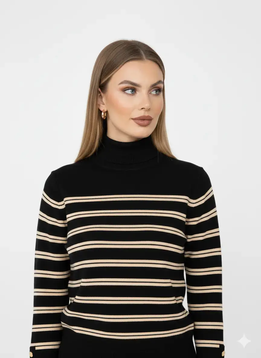 Maglia lupetto a righe - Image 5