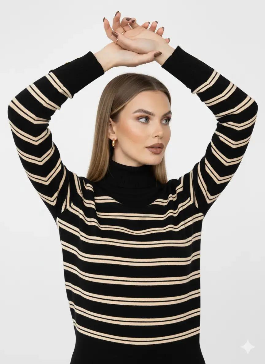 Maglia lupetto a righe - Image 6