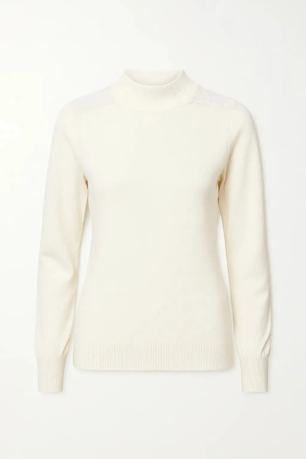 Maglia lupetto con applicazione in pizzo