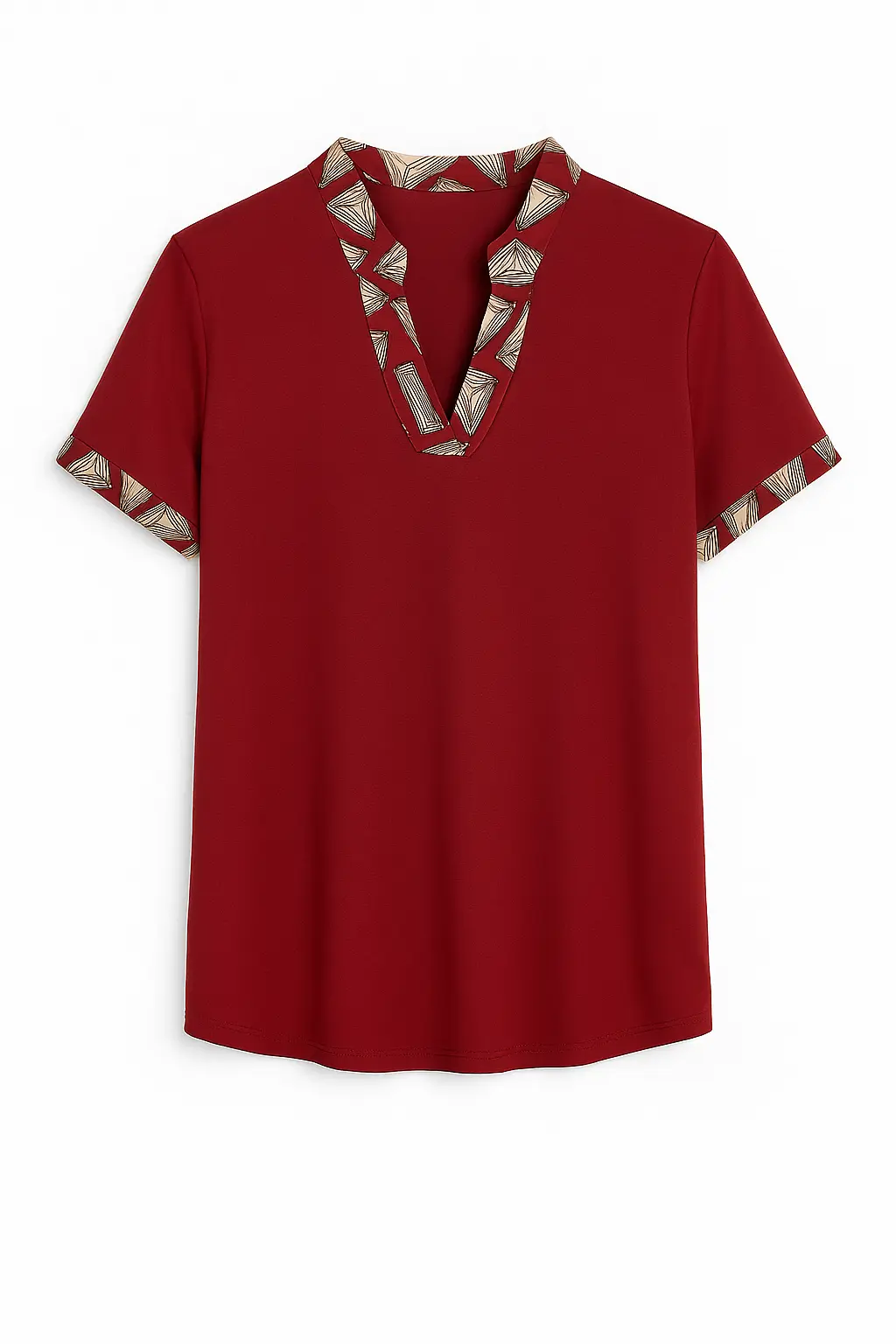 Maglia scollo a "V" con profili fantasia e bottoni - Image 8