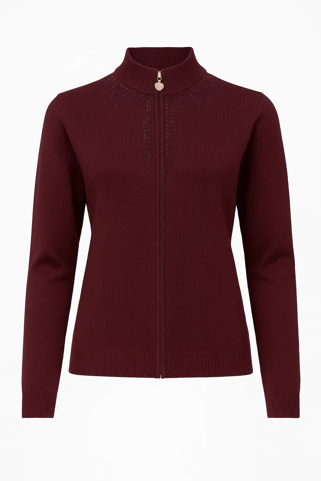 Mock neck zip con applicazione