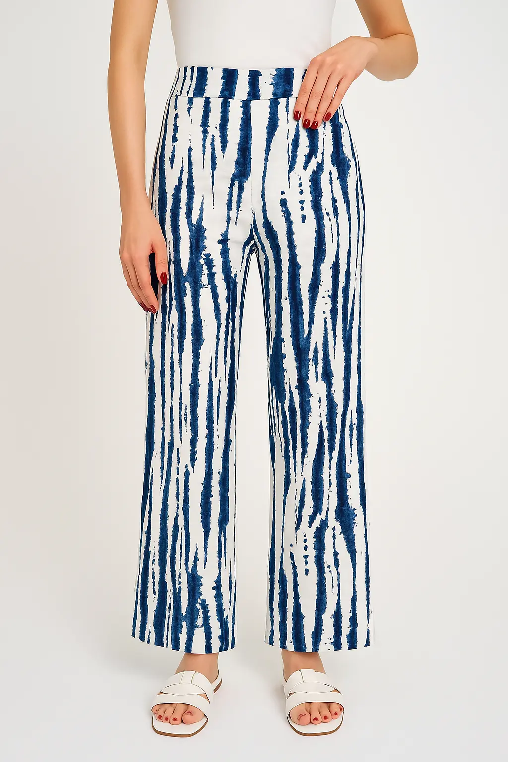 Pantalone a gamba dritta in viscosa stampato