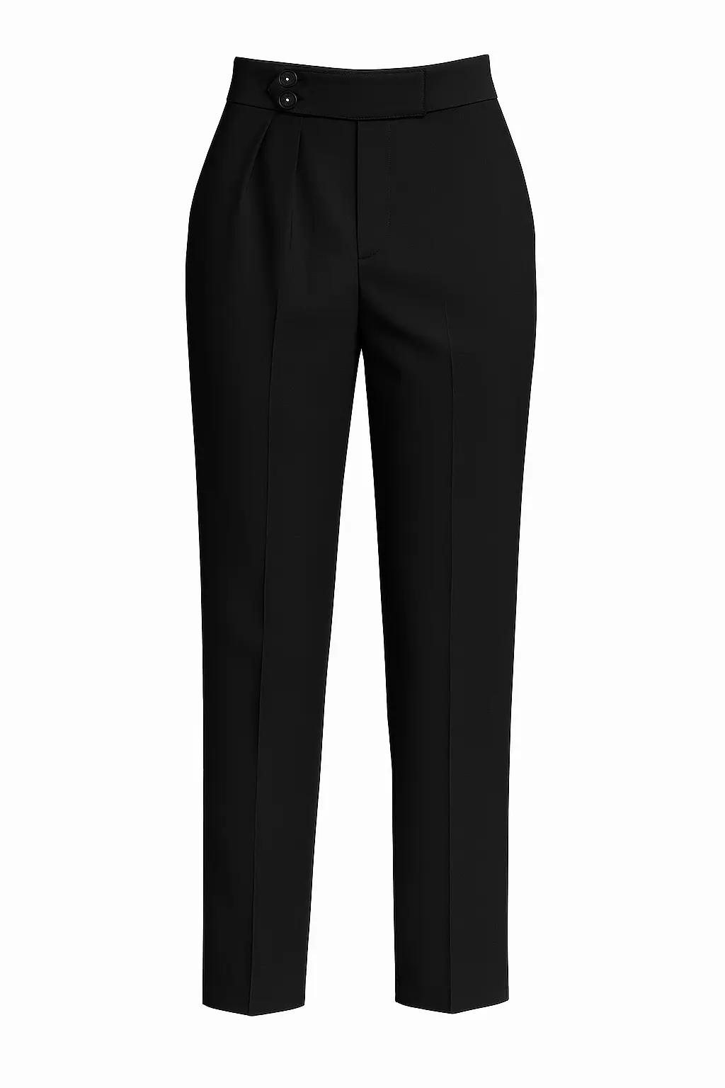 Pantalone ampio con doppia pinces e bustino con bottone allungato frontale - Image 5