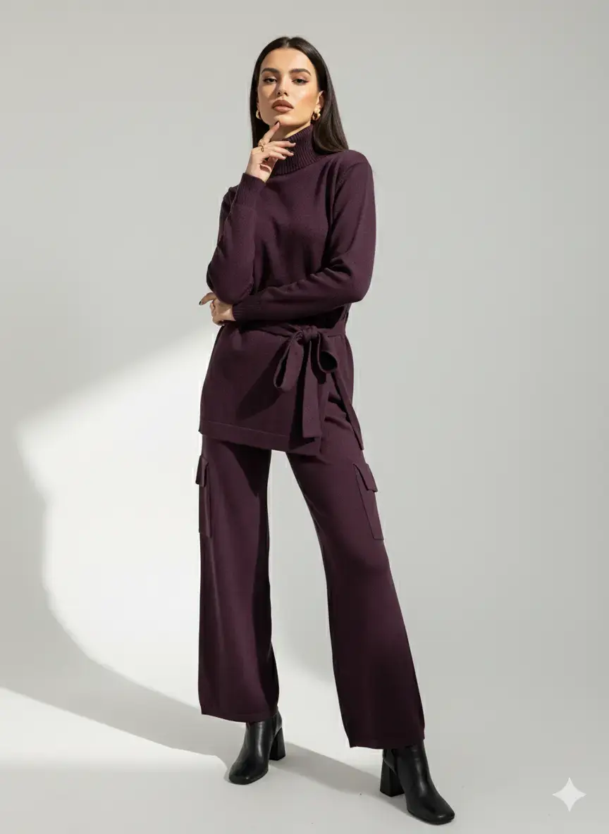 Pantalone cargo in maglia - Image 3