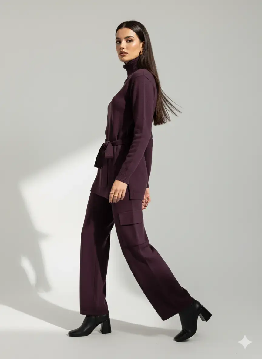 Pantalone cargo in maglia - Image 4