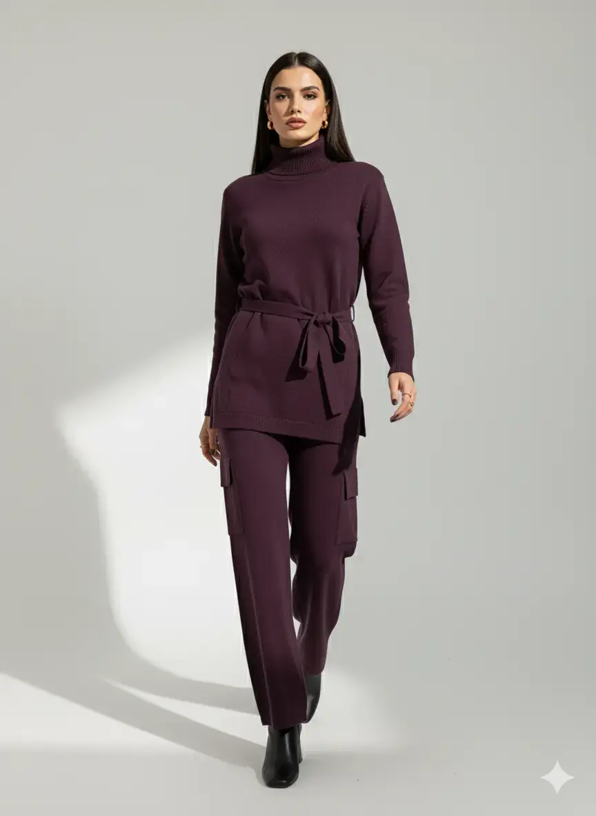 Pantalone cargo in maglia - Image 5