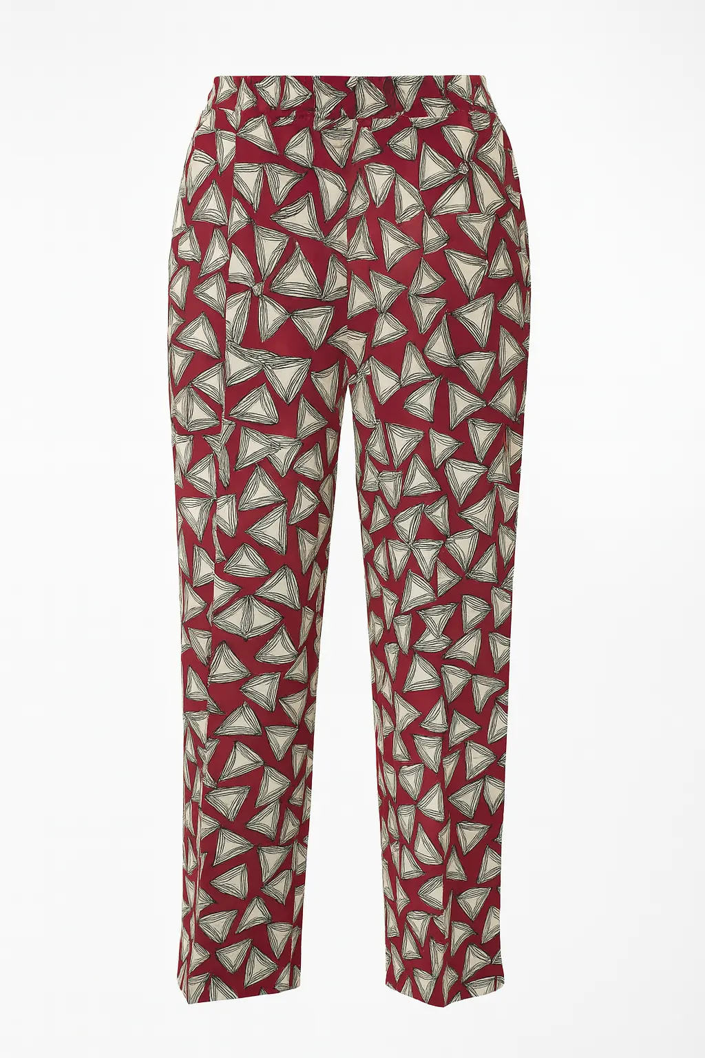 Pantalone a gamba dritta in misto viscosa a fantasia con coulisse in vita - Image 3