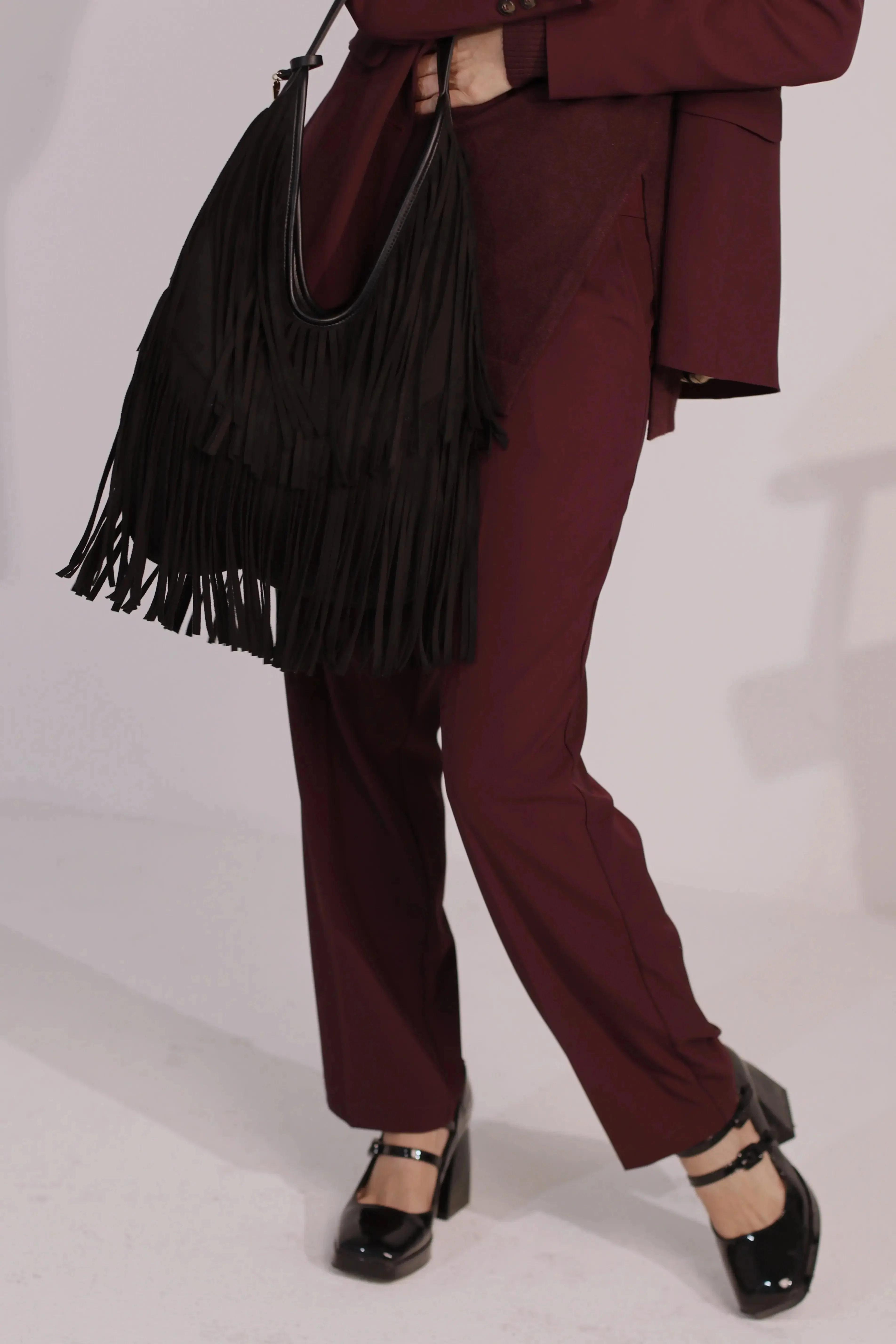 Pantalone gamba dritta in tinta unita - Image 2