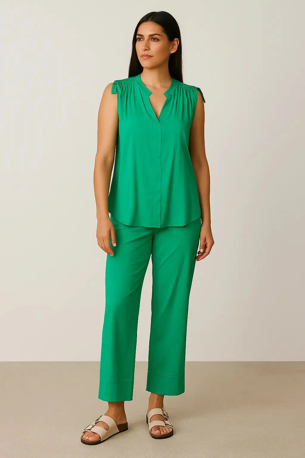 Pantalone palazzo con vita elastica - Image 2