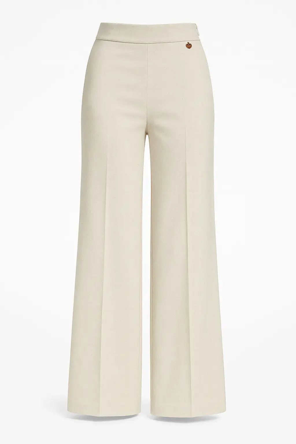 Pantalone palazzo in lino con retro bustino elastico