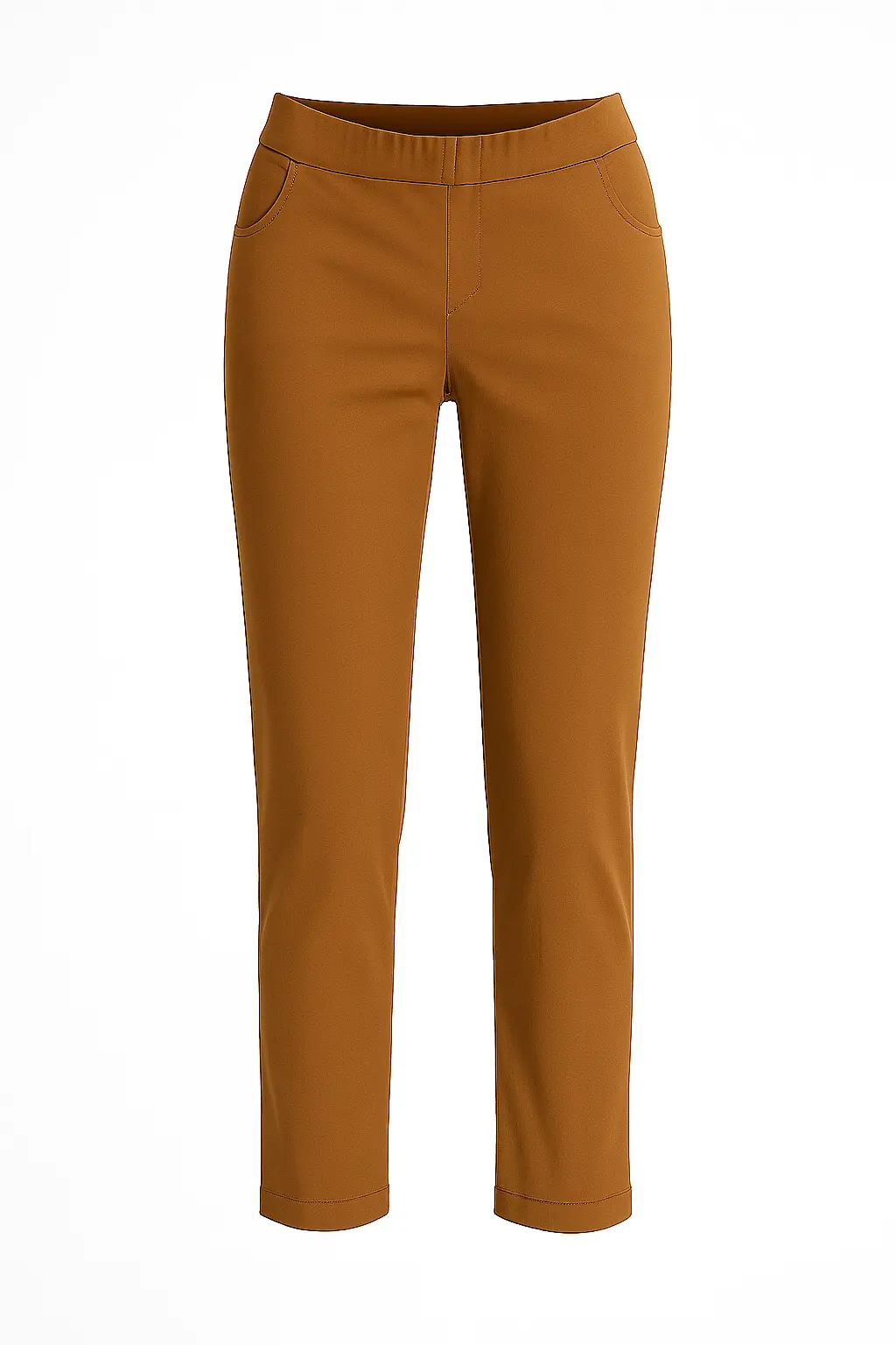 Pantalone pinocchietto con ricamo TABACCO