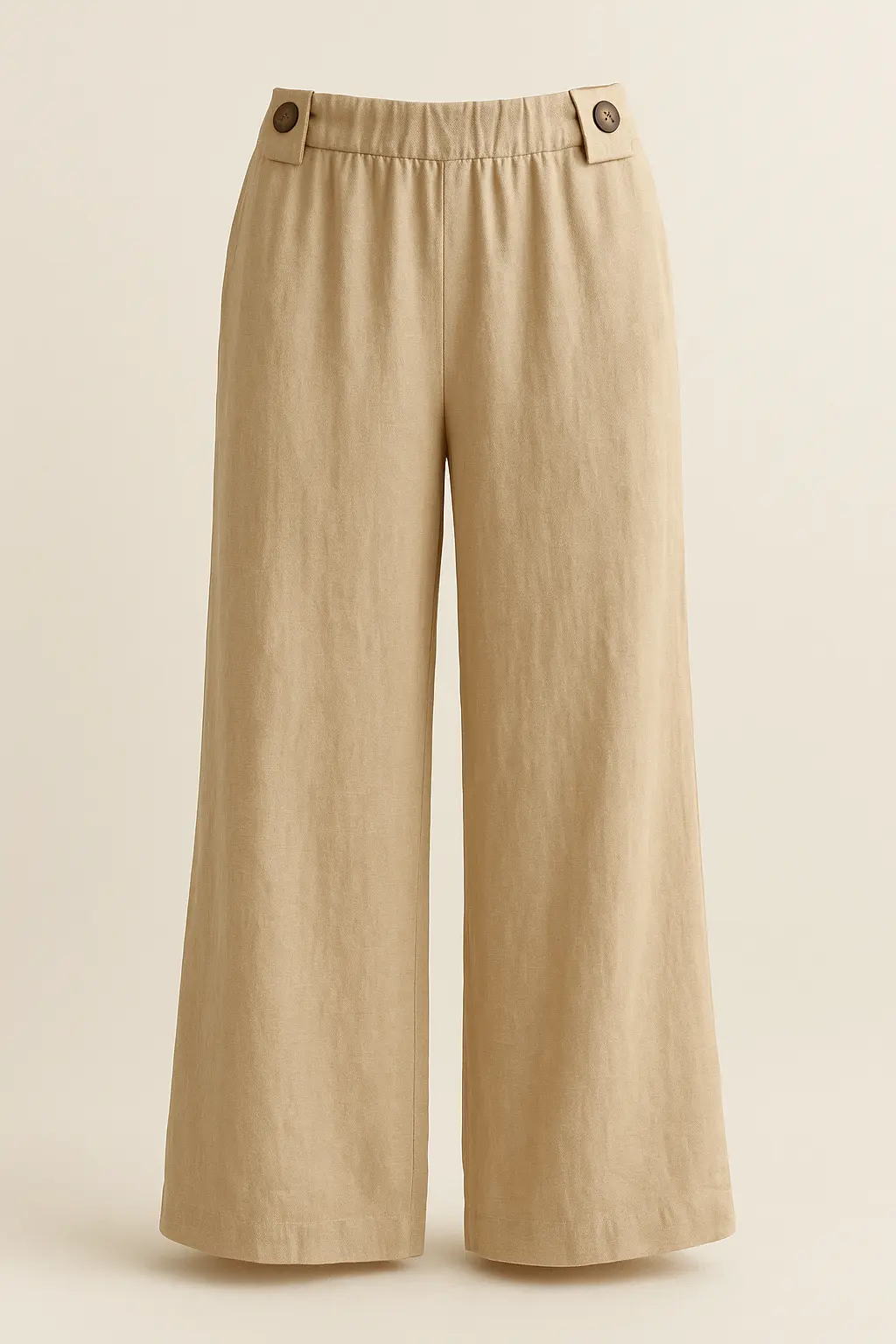 Pantaloni ampi in viscosa con passanti larghi e bottoni