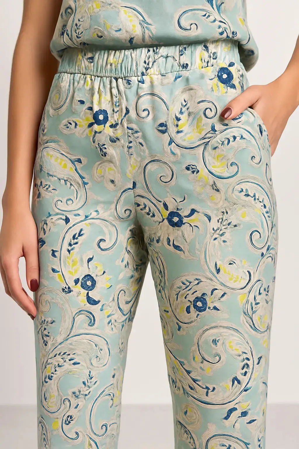 Pantaloni stampati con tasche e vita elastica - Image 2