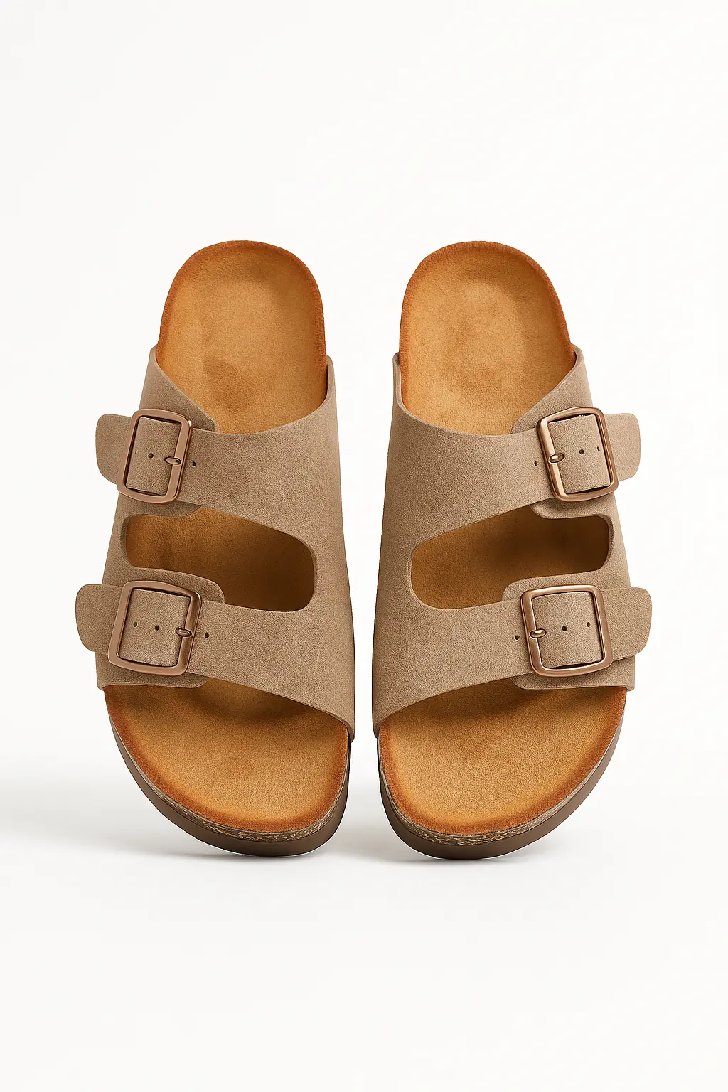 Sandalo con para alta in suede con doppia fibbia - Image 2